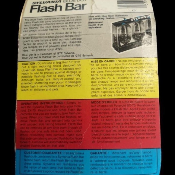 Vintage Sylvania Blue Dot Flash Bar For Use With Flash Bar Cameras Dead Stock - Picture 2 of 2